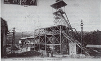 Le chevalement métallique du puits du Percepteur en 1909